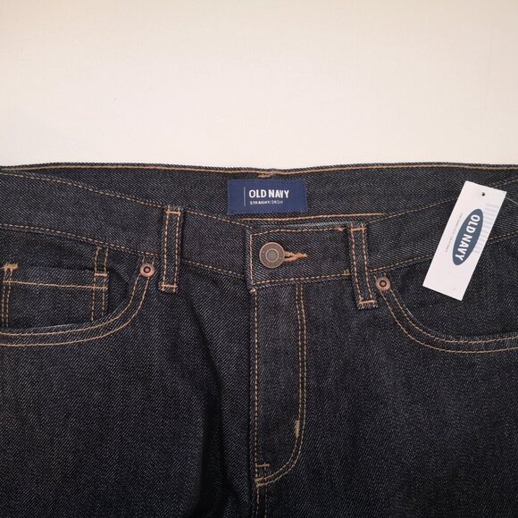 NWT Old Navy Girls Size 14 Regular Dark Wash Straight Fit Jeans - Picture 3 of 14